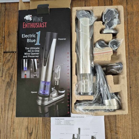 Wine Enthusiast Automatic Wine Opener & Preserver Set *NEW* - Picture 4 of 6